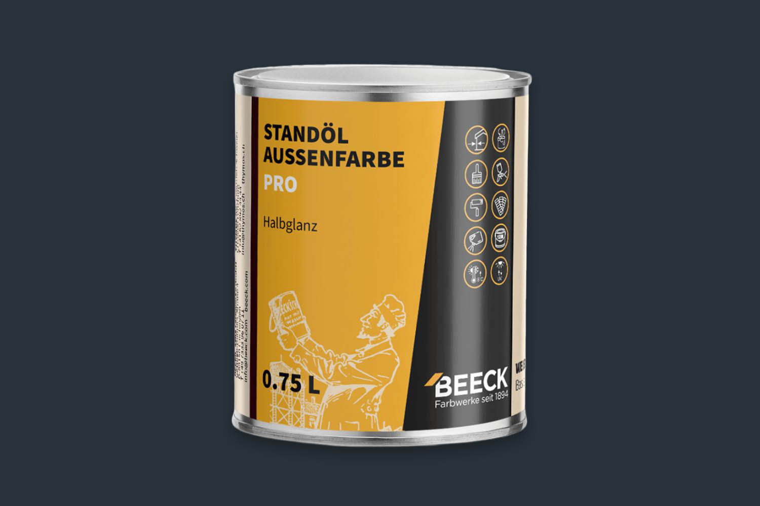 Beeck Standöl-Außenfarbe Pro seidenglanz Taubenblau 02