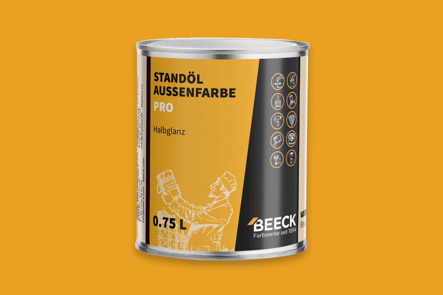 Beeck Standöl-Außenfarbe Pro seidenglanz Maisgelb 