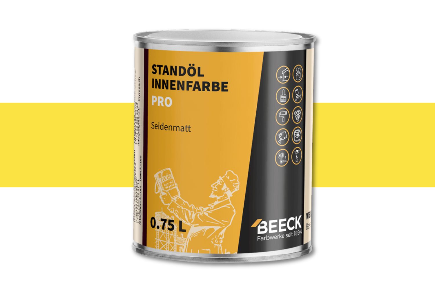 Beeck Standöl-Innenfarbe Pro seidenmatt zitronengelb