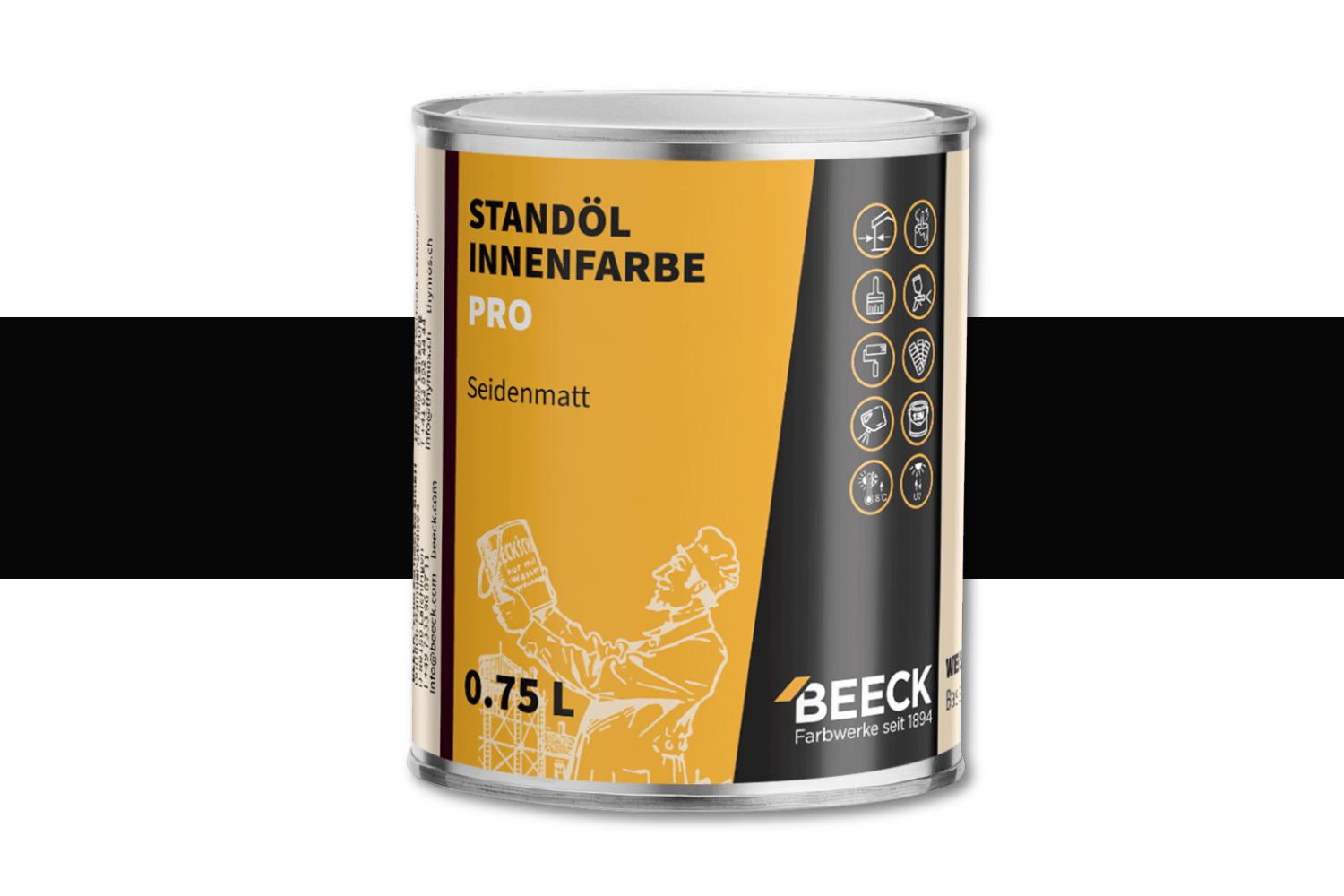 Beeck Standöl-Innenfarbe Pro seidenmatt schwarz