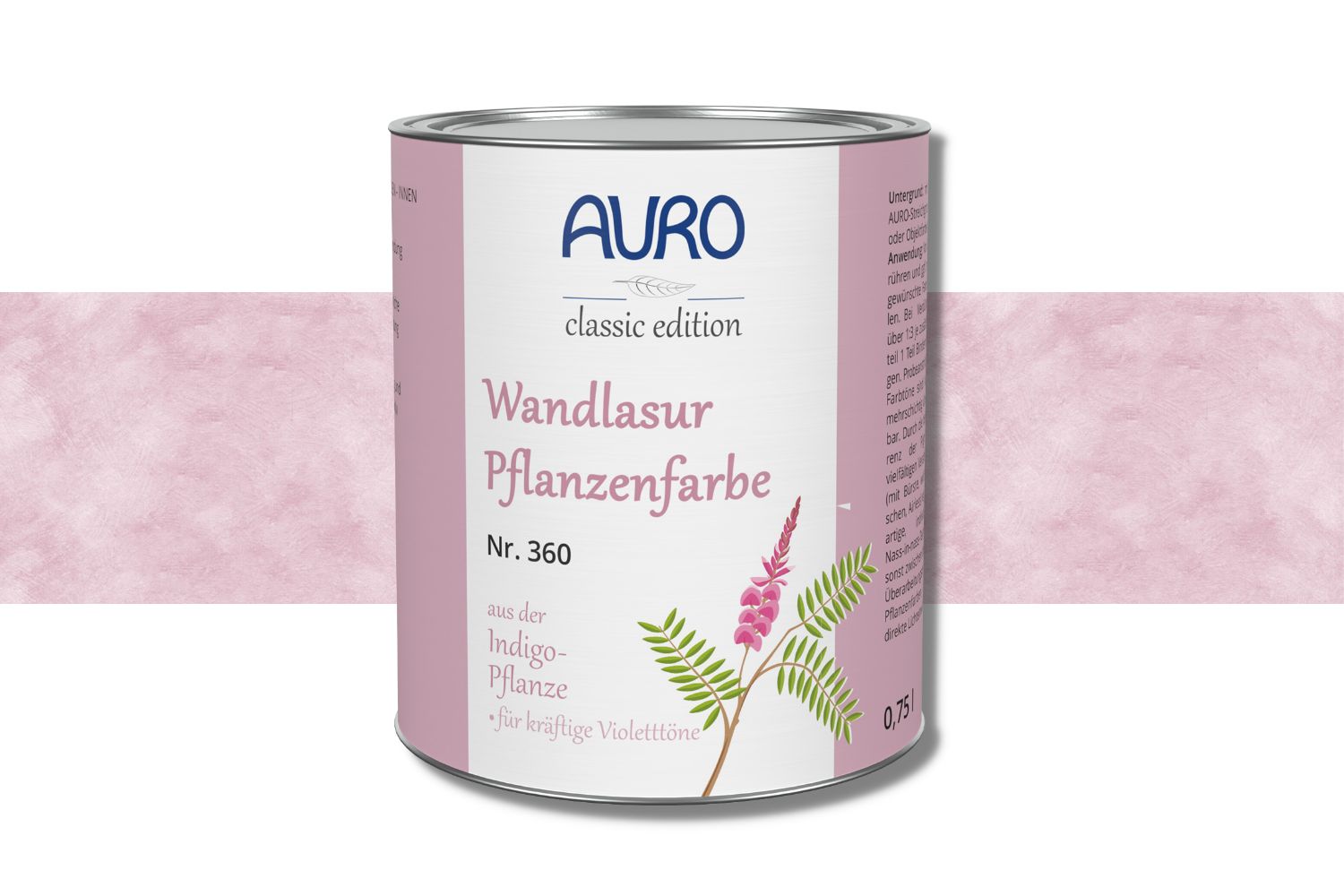 Auro Wandlasur-Pflanzenfarbe Nr. 360 - Indigo-Rotviolett
