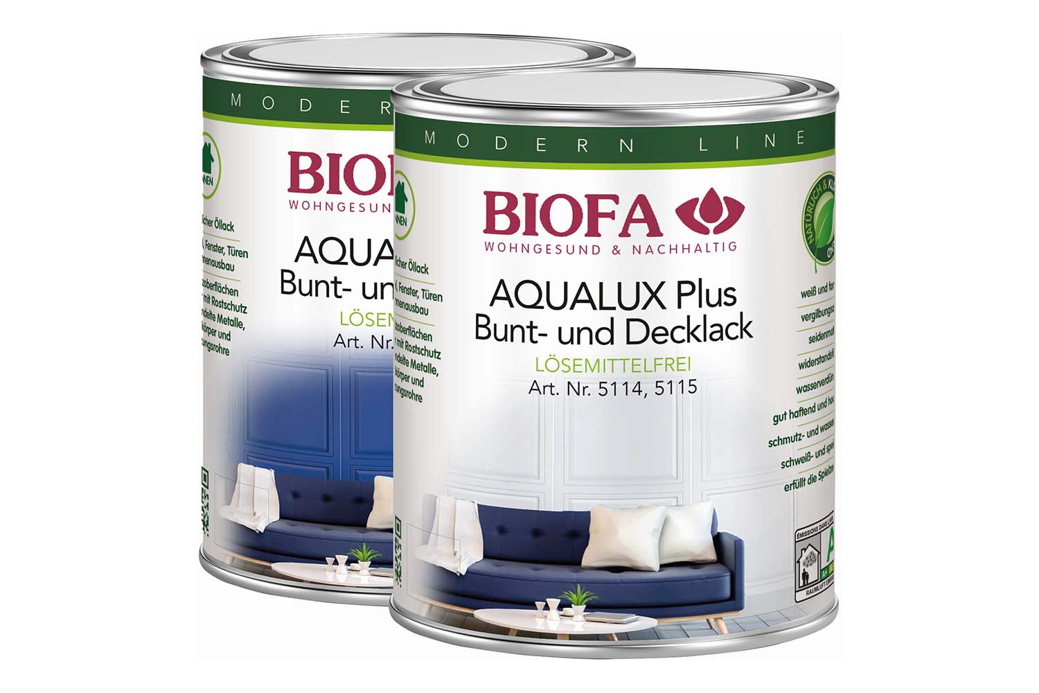 Biofa AQUALUX Plus Decklack innen, weiß, seidenmatt