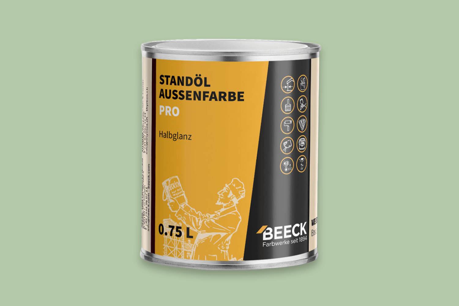 Beeck Standöl-Außenfarbe Pro seidenglanz Grün 1:8