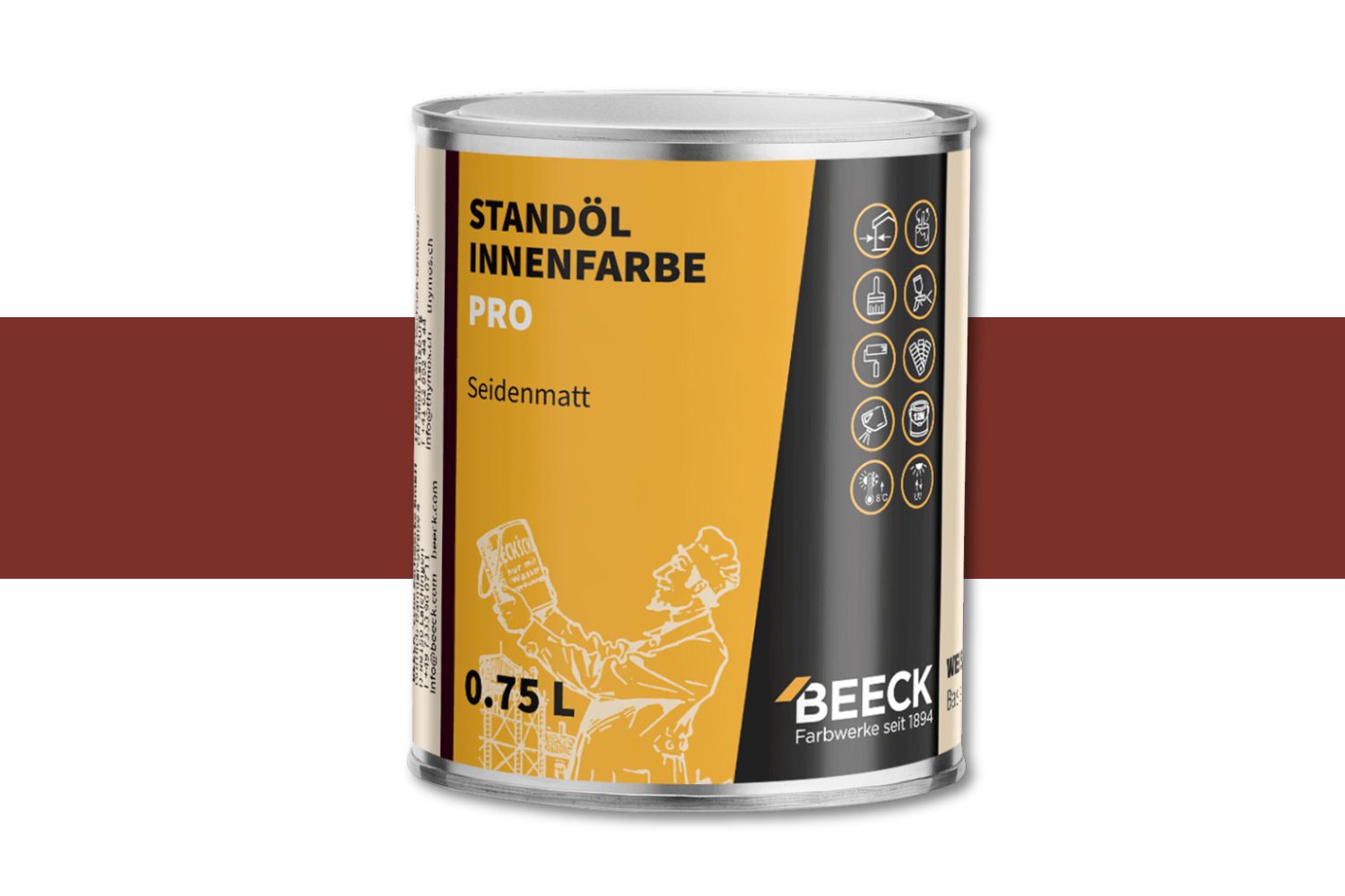 Beeck Standöl-Innenfarbe Pro seidenmatt oxidrot