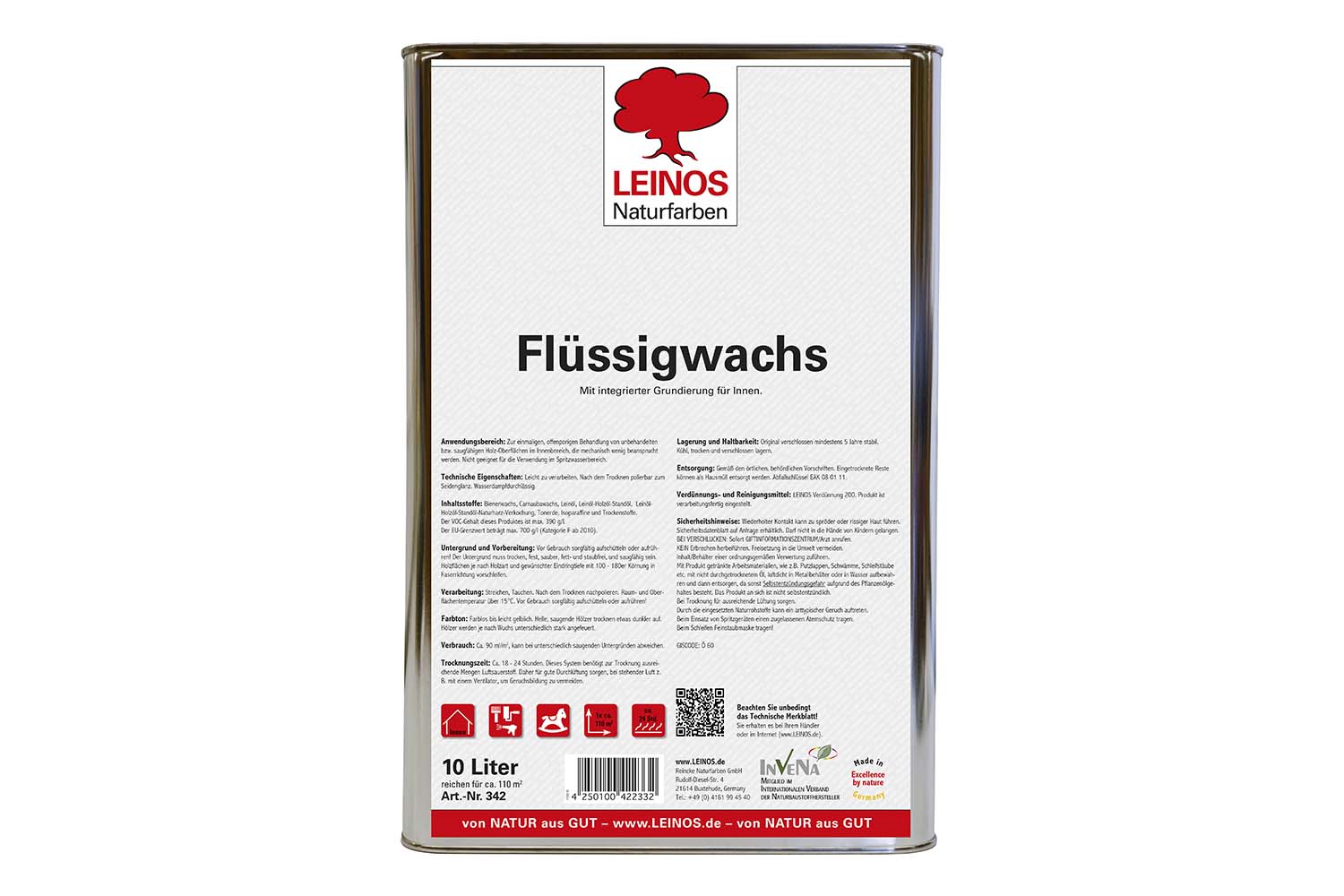 Leinos Flüssigwachs mit integrierter Grundierung 342