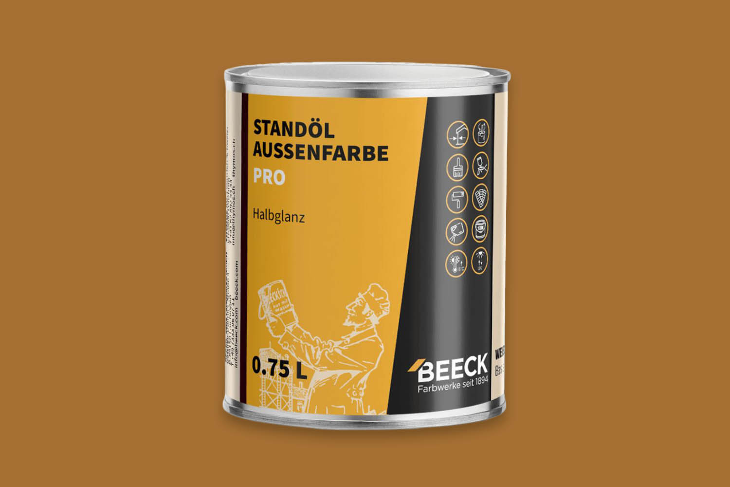 Beeck Standöl-Außenfarbe Pro seidenglanz Ockergelb 