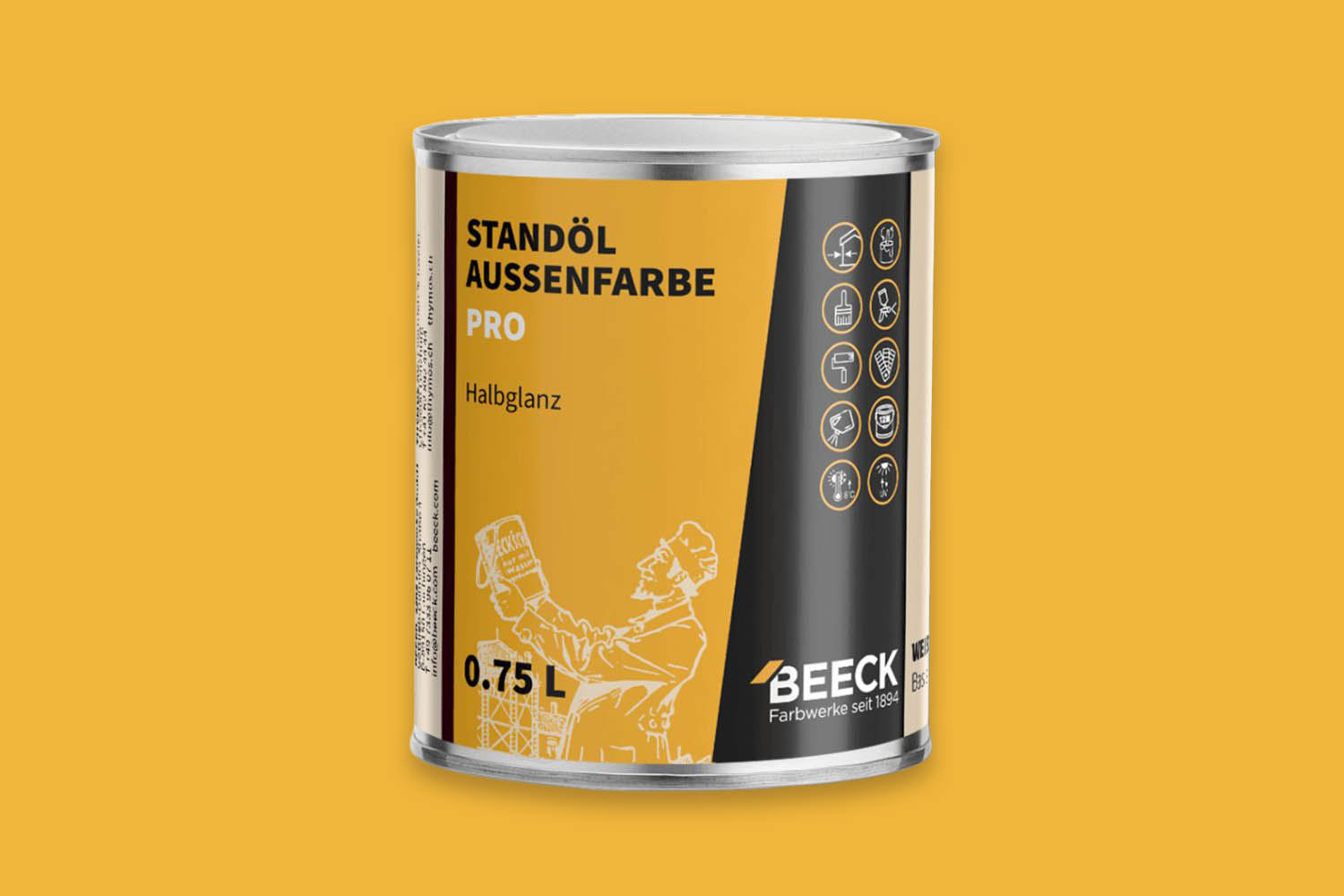 Beeck Standöl-Außenfarbe Pro seidenglanz Orangerot 02