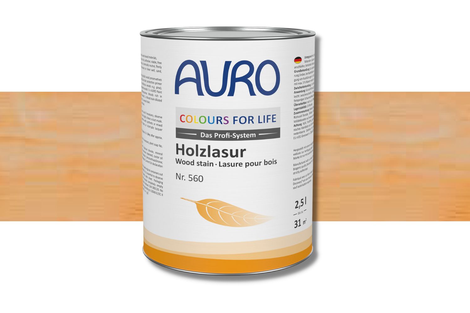 Auro Holzlasur Nr. 560 Colours for Life orange